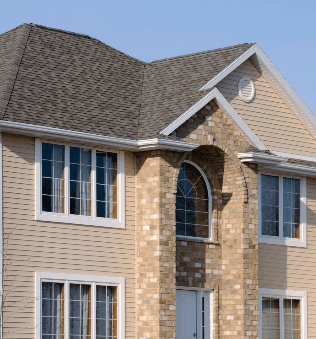 Two-story house with brick facade
